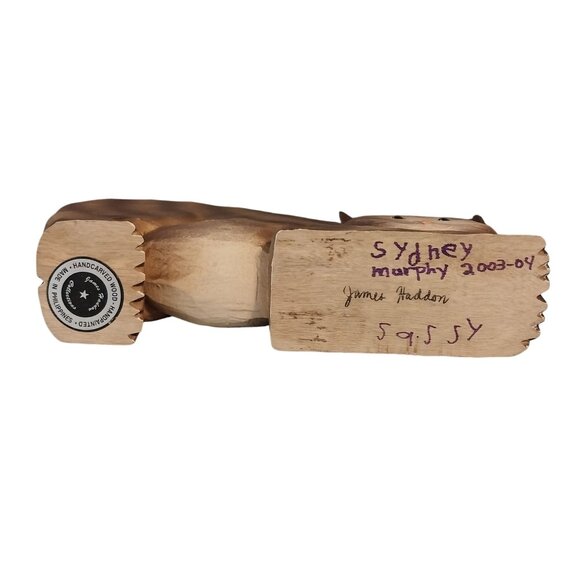 James Haddon 10” Hand Carved Wood Cat Hand Painted - Picture 3 of 6